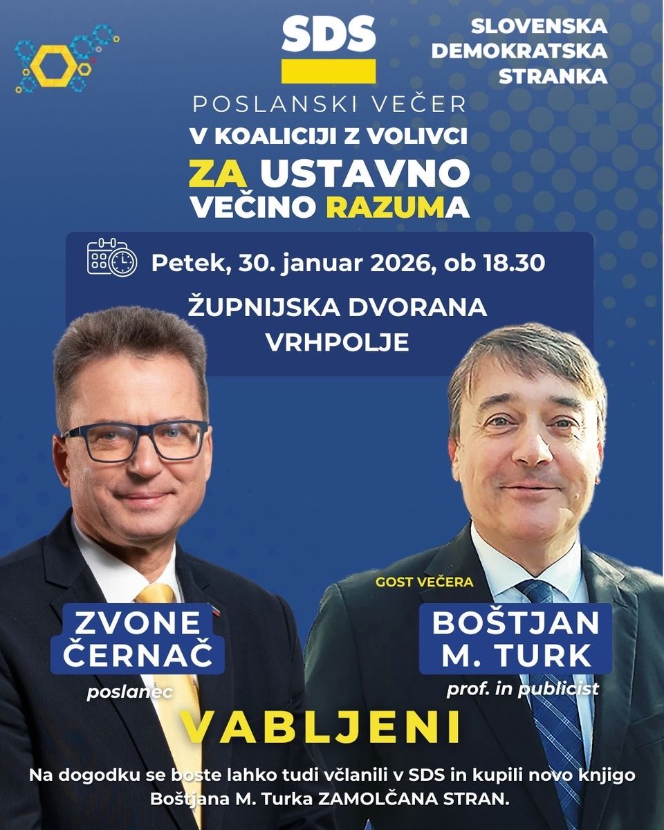ZCernac's tweet image. Vrhpolje, občina Vipava. Poslanski večer z @m_bostjan. Ta petek, 30.1.26 ob 18.30 uri. VABLJENI