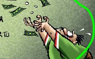 Es que el #MoneroLimosnero hizo este dibujo pensando en cómo se vería él mismo en el futuro: recibiendo "dádivas del bienestar",siendo un "Fócido mantenido" y parte de la "manada bovina" ... frases que ahora ya no le suenan tan divertidas ¿verdad?
aguantese cabroncito!