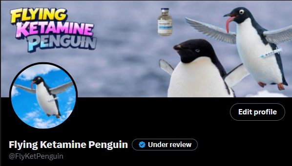 FlyKetPenguin's tweet photo. Yo @elonmusk give me my ket money back or blue check me. I'm running low on supply rn and I need ketamine to fuel memes.

MKGA - Make Ketamine Great Again 

$FKPenguin https://t.co/k6IHdAzno5