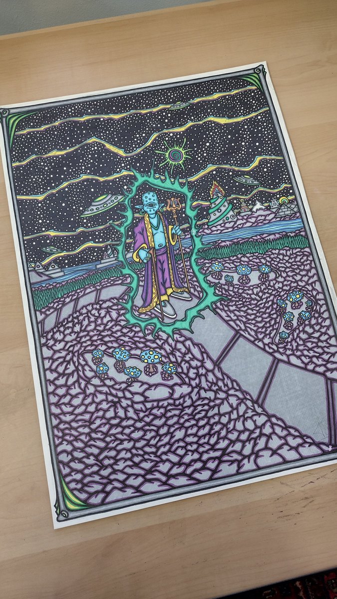 cujocussler's tweet photo. This 'Arkturian Elder' (2025) original pro-marker illustration is currently listed for sale on eBay! https://t.co/knrUgcpu7N
Worldwide shipping!
Keep it enchanted ๐โจ
.
#psyfi #fantasyart #scifiart #visionaryart #illustration #undergroundcomix #comix https://t.co/RP2J8KUriq