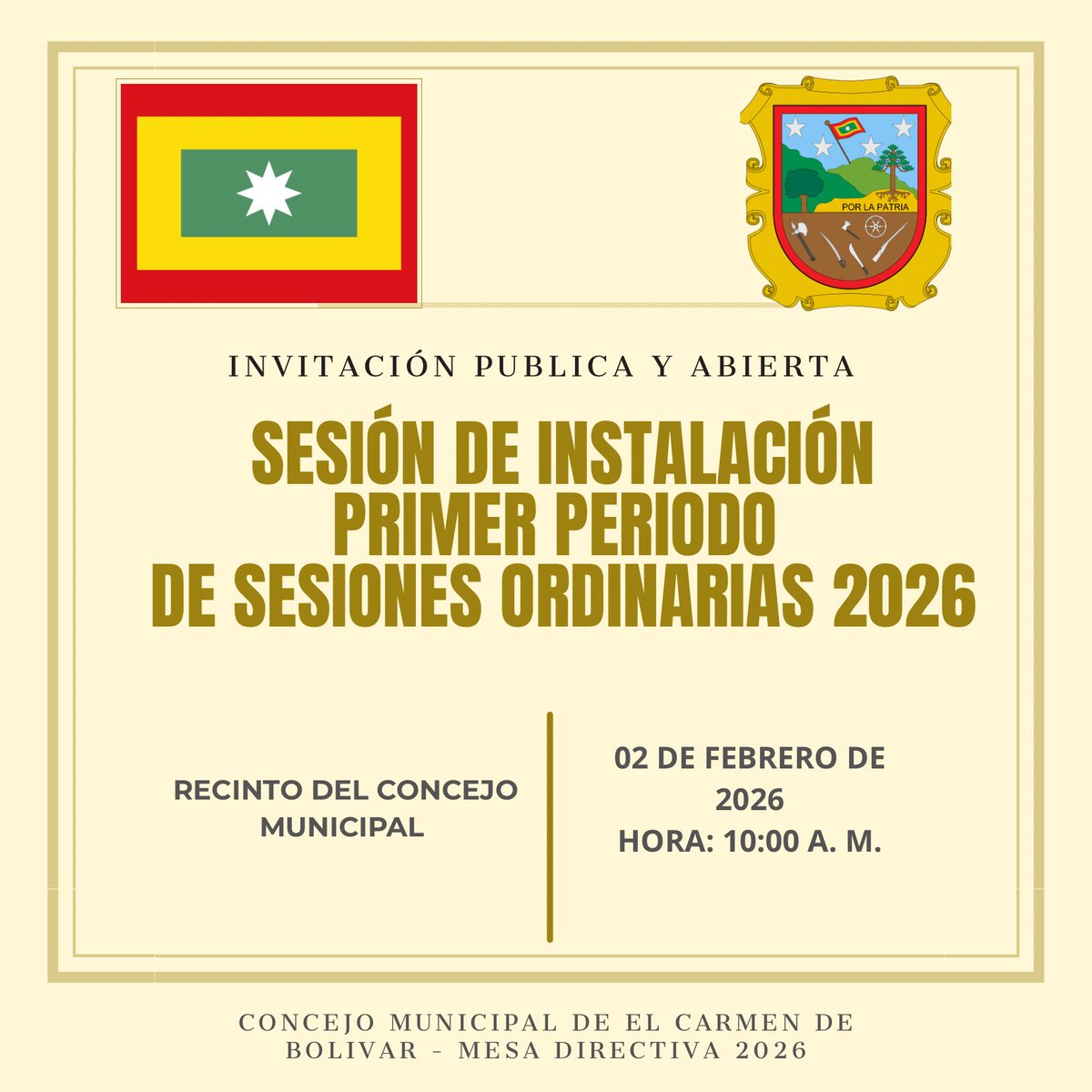 La sesión es pública y abierta.
¡Los esperamos!