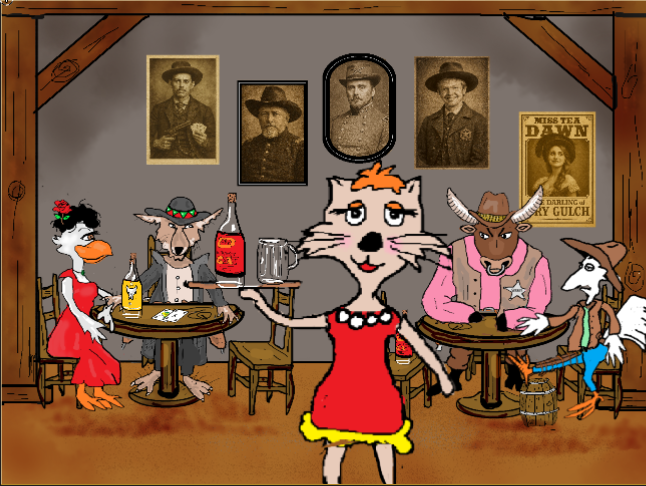 ItsOnlyMeAndYou's tweet photo. I put all my children on the wall ... Dax as a Gambler Gunfighter. Nick as a Union Army General, Jerimiah as a Confederate General, Garrette as a Texas Ranger and of course Tea as the Darling of Dry Gulch. Please watch my cartoons on YouTube https://t.co/SCthzIx1Za https://t.co/Jf09U0cQH5