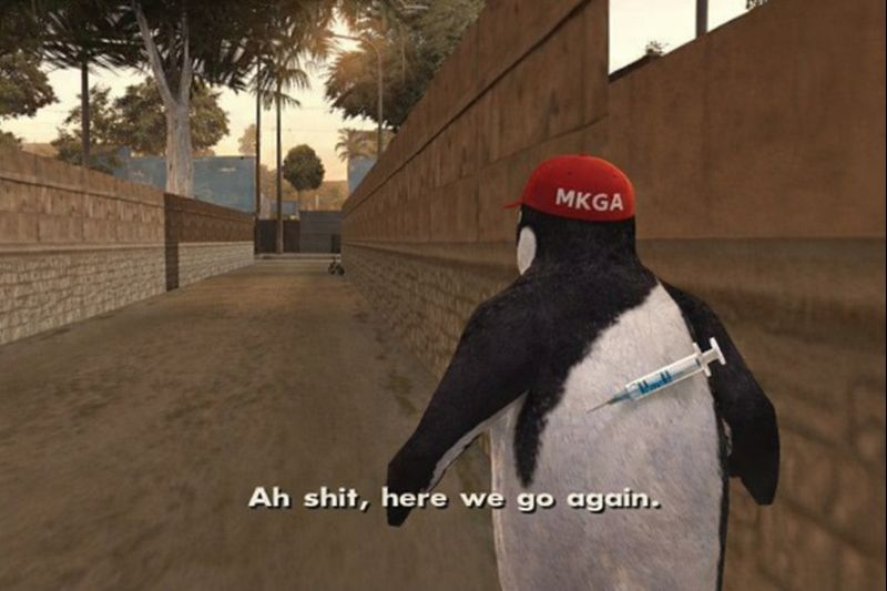 FlyKetPenguin's tweet photo. Ah shit, here we go again. $FKPenguin https://t.co/eJ7YwRJZvF