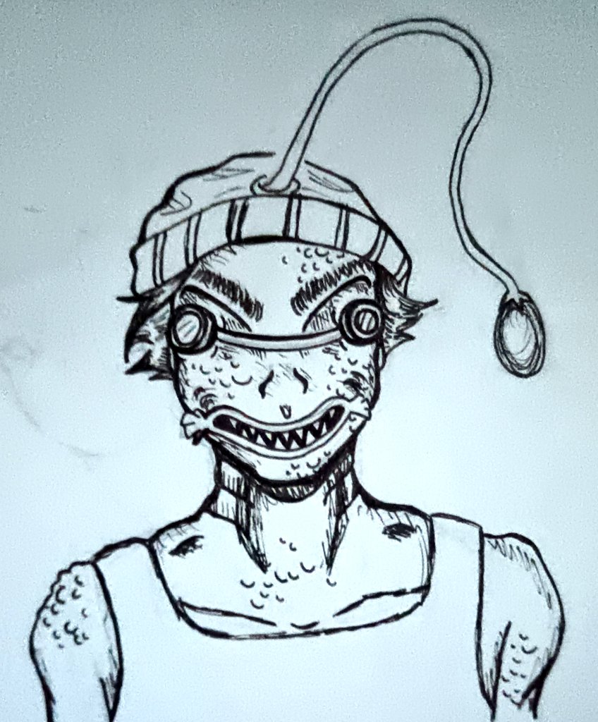 Glowbert. Does he look ugly enough or should i make him uglier? I have other doodles of him but i think I like this one better, idk :P