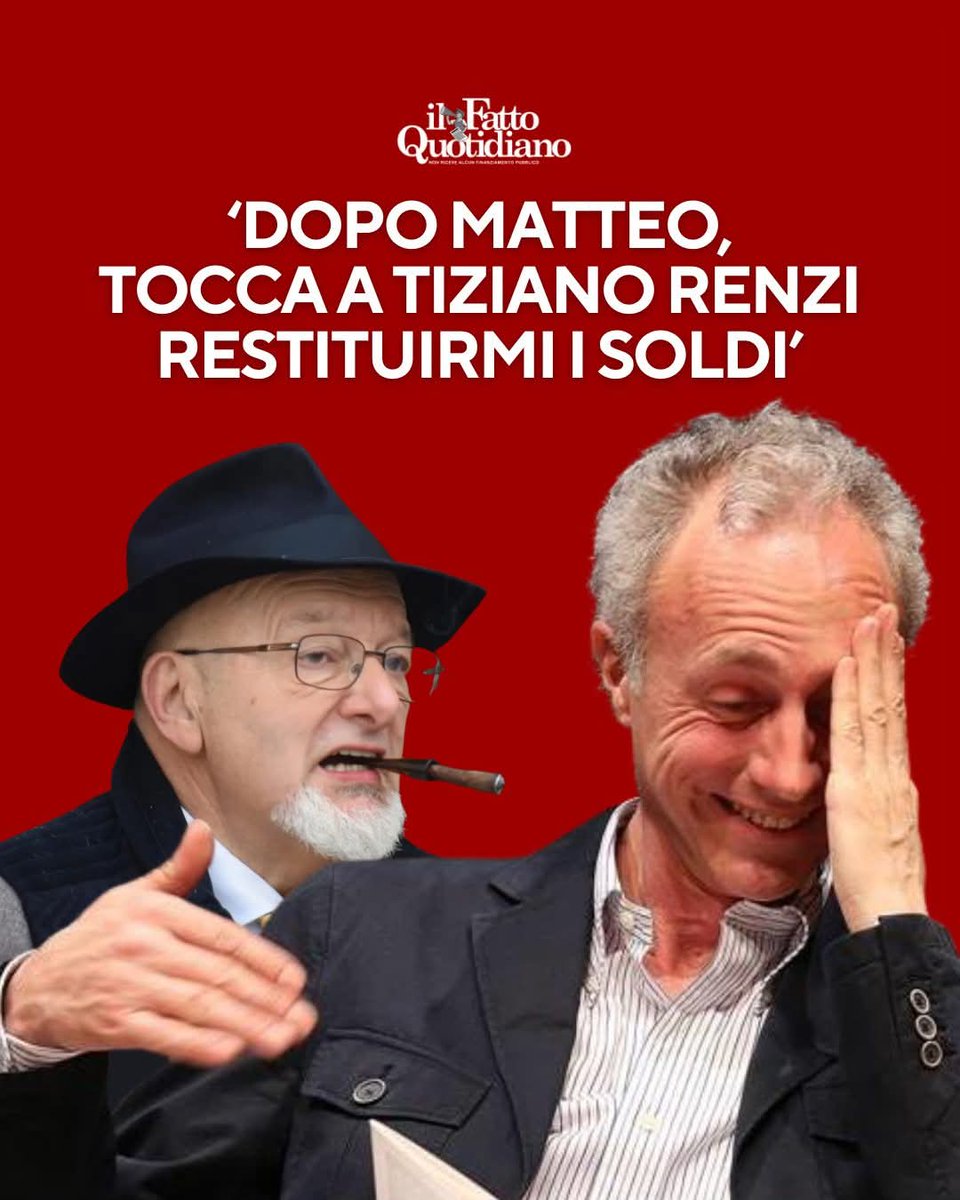 "Cari amici, vi do una notizia con la morte nel cuore: dopo quelle con Matteo Renzi, ho vinto nel secondo Appello anche la causa con suo padre Tiziano. Il quale dovrà restituirmi i 50mila euro (più interessi e spese legali, per un totale di circa 100mila euro"). #Travaglio 💗