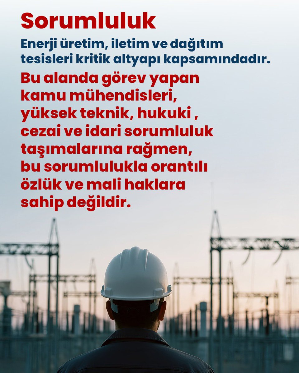 Enerji var çünkü mühendis var.
Ulaşım akıyor çünkü mühendis var.
Ama değer?
Kamudaki mühendisler hak ettiği değeri bekliyor.

<a href="/RTErdogan/">Recep Tayyip Erdoğan</a>
<a href="/dbdevletbahceli/">Devlet Bahçeli</a>
<a href="/eczozgurozel/">Özgür Özel</a>
@CevdetYilmaz
<a href="/memetsimsek/">Mehmet Simsek</a>
<a href="/isikhanvedat/">Prof. Dr. Vedat Işıkhan</a>
<a href="/TBMMresmi/">TBMM</a>
<a href="/Akparti/">AK Parti</a>
<a href="/MhpTbmmGrubu/">MHP TBMM Grubu #MHP</a>
<a href="/herkesicinCHP/">CHP 🇹🇷</a>
@ iyiparti