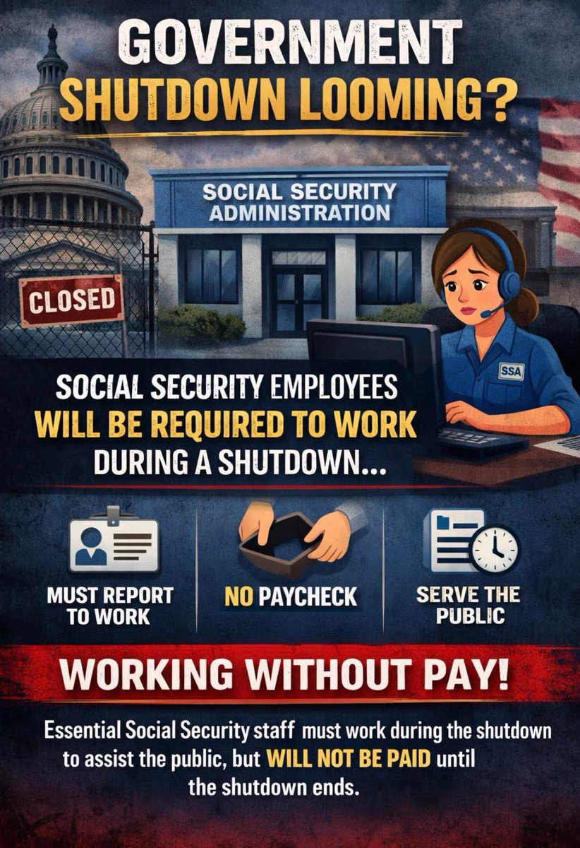 afge3928's tweet photo. While a shutdown is not guaranteed, the risk is sufficiently elevated that employees ought to be prepared. https://t.co/26w4I3HFJF