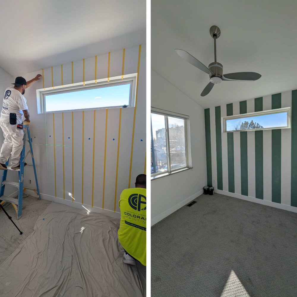 CoPaintExperts's tweet photo. Same room. Totally different vibe! A simple striped design can make a big impact when it’s done right.

#ColoradoPainting #InteriorDesign #RoomMakeover #WallStripes #BeforeAndAfter #HomeUpgrade https://t.co/7B5730DClB