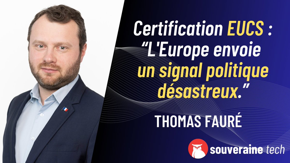 SouveraineTech's tweet image. Nos "3 questions" à Thomas Fauré @faure_t, président fondateur de @whaller_fr au sujet du funeste épilogue que connaît la certification communautaire #EUCS (European Union Cybersecurity Certification Scheme for Cloud Services)

1. Vous avez récemment dénoncé avec vigueur le