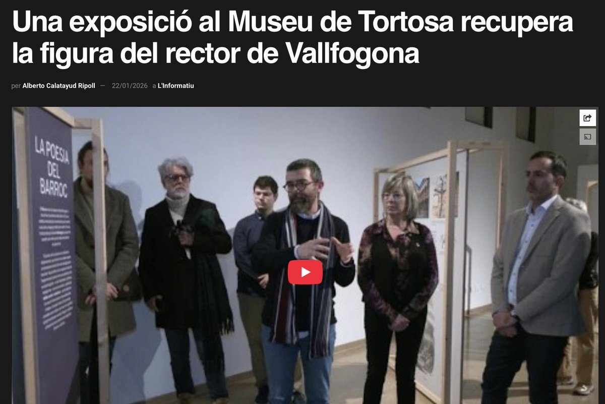 L'exposició sobre el Rector de Vallfogona comissariada per <a href="/marc_sogues/">Marc Sogues</a> i <a href="/AlbertRossich/">Albert Rossich</a>,  investigadors de l'  <a href="/ILCCUdG/">ILCC_UdG</a> arriba al Museu de Tortosa, on es podrà visitar fins al 22 de febrer. No us la perdeu!