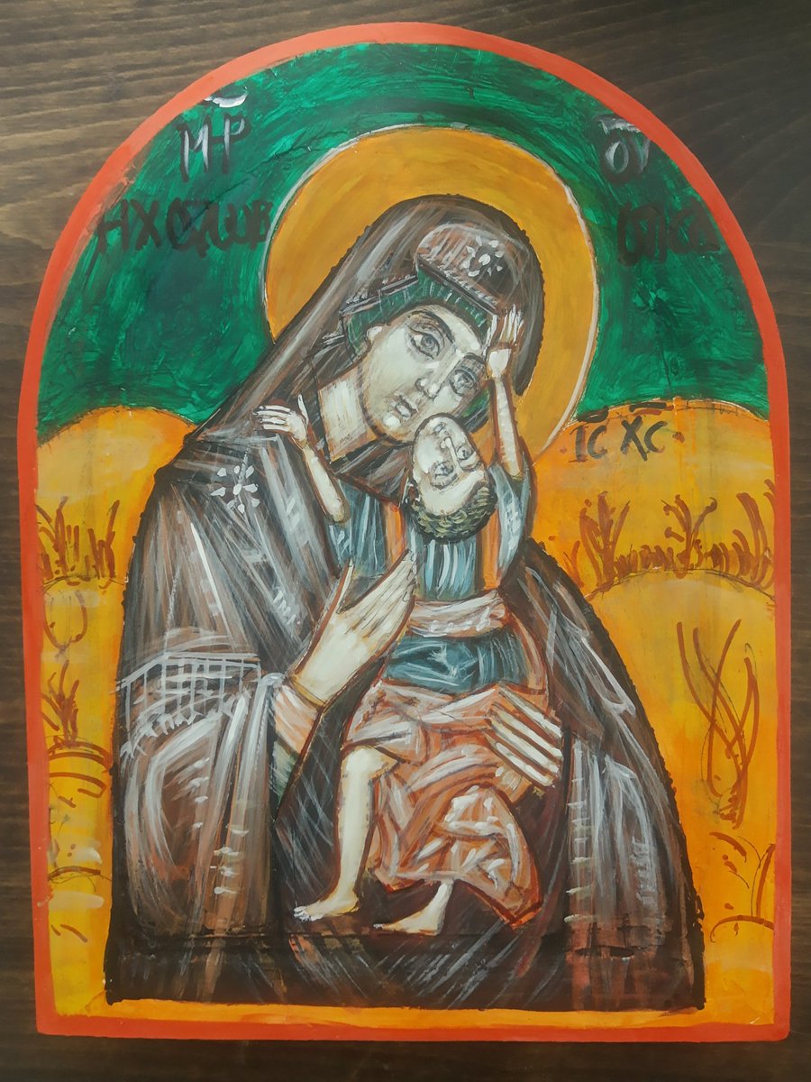 Bogorodica sa Hristom , 19 x 25 , lipa , kombinovana tehnika .
  ,, Sve rijeke teku u more , i more se ne prepunja; odakle teku rijeke , onamo se vraćaju da opet teku..." .