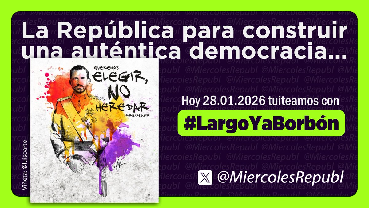 ¿Te eligió el pueblo? No: ni a ti, ni a tu padre porque os eligió Franco. A él tampoco lo elegimos, eso ya lo sabes. La entronización de tu papi (y la tuya) fue la imposición de un tirano genocida. Por eso...
#LargoYaBorbón