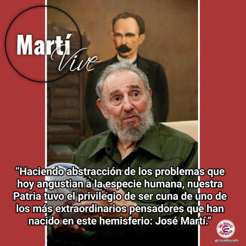 "Los hombres se dividen en dos bandos: los que aman y fundan, los que odian y deshacen"
José Marti
#MartíVive
#FidelPorSiempre 
#100AñosConFidel 
#BMCGuatemalaLaTinta
#TumbaElBloqueo 
#CubaCoopera 
#CubaPorLaSalud