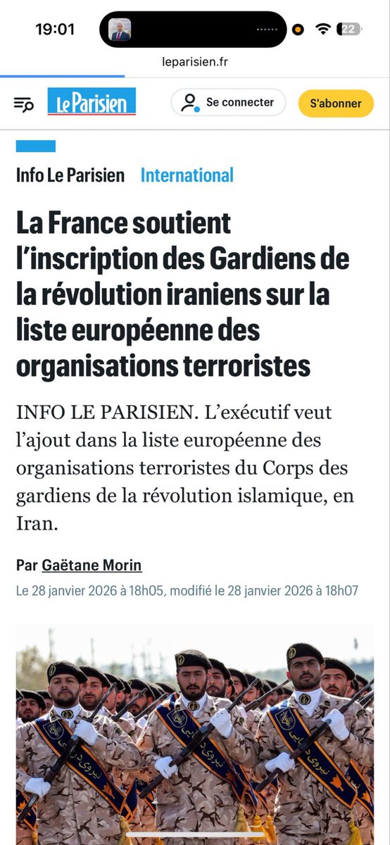 xandersobhani's tweet image. فرانسه هم سپاه را تروریستی اعلام میکند!