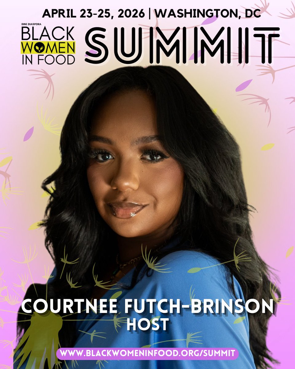 DineDiaspora's tweet photo. Meet the 2026 Black Women in Food Summit host - @courtneefutch! 

She embodies the spirit of the Summit, centering people, honoring lived experience, and moving our food system forward together.
 https://t.co/JEmiCJAteU | https://t.co/E3W9oRwWxs