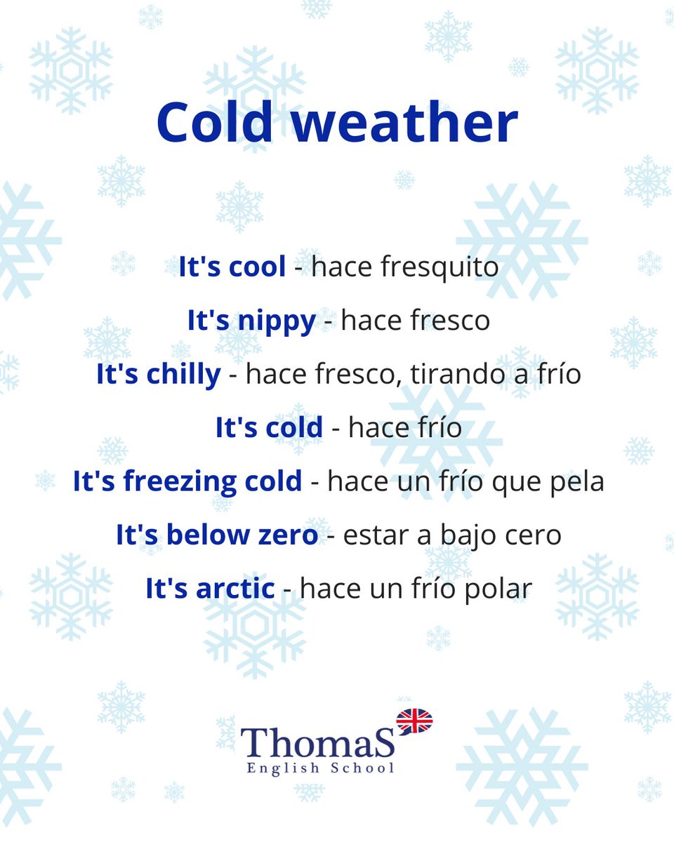 Con estas expresiones puedes explicar en inglés el frío que estás pasando estos días 🥶🥶🥶
