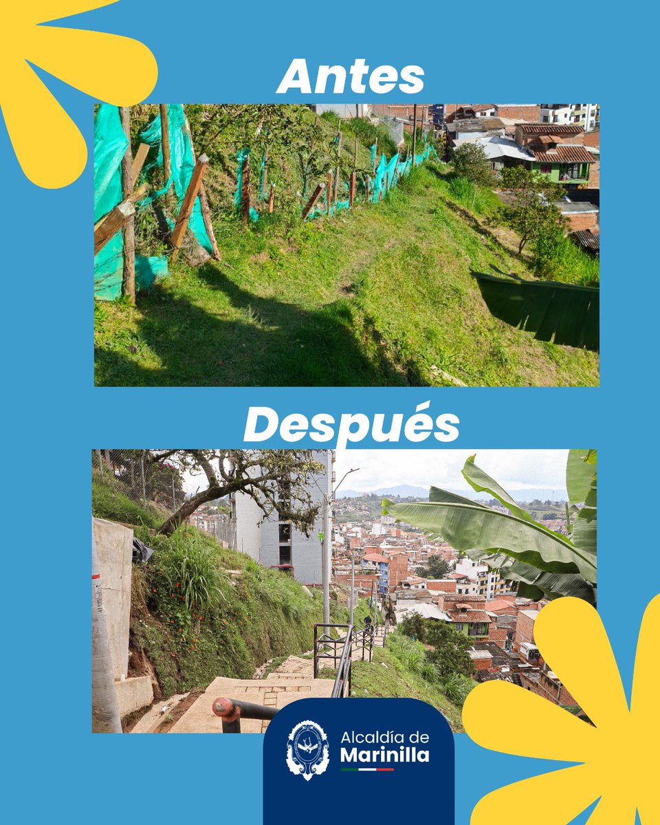 Así trasformamos nuevos espacios para la gente. Con el nuevo sendero que conecta los barrios Las Mercedes y el Alto de San José, hoy la comunidad tienen una movilidad más segura y accesible.