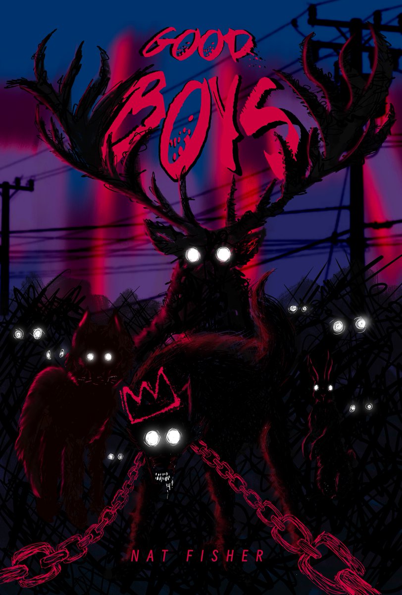 AgreeablMartini's tweet photo. Mankind has fallen and nature has reclaimed the city, but it turns out, some animals are still loyal to their masters. Introducing GOOD BOYS, my new dystopian satire WIP. It is a straight up political allegory of the current state of America with an Orwellian spirit. #QuestPit #W https://t.co/HnOOghtEzb