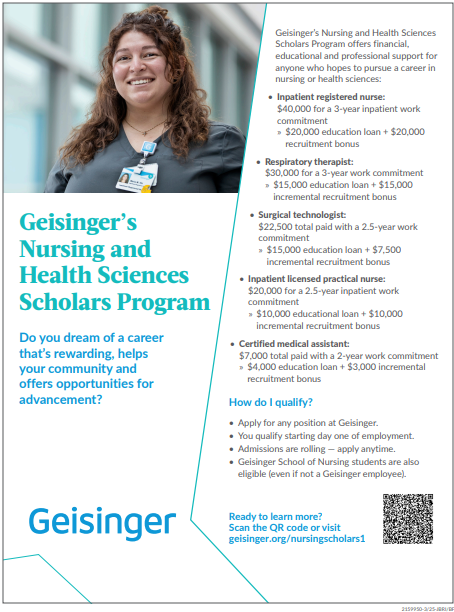 Attention Students: Please see a great opportunity through Geisinger.