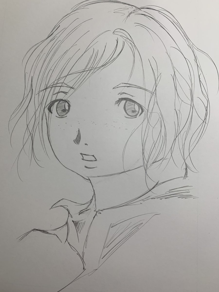 昔の自分の描いた絵をリメイクしてみました
あごの下がどんな状態なのか分からなくて悩んだ末に
襟が立っているのだと理解 昔のボクわかりづらいよ🤣
超かぐや姫聞きながら描いてて即席で遊びで髪飾り追加もやってみました😄 