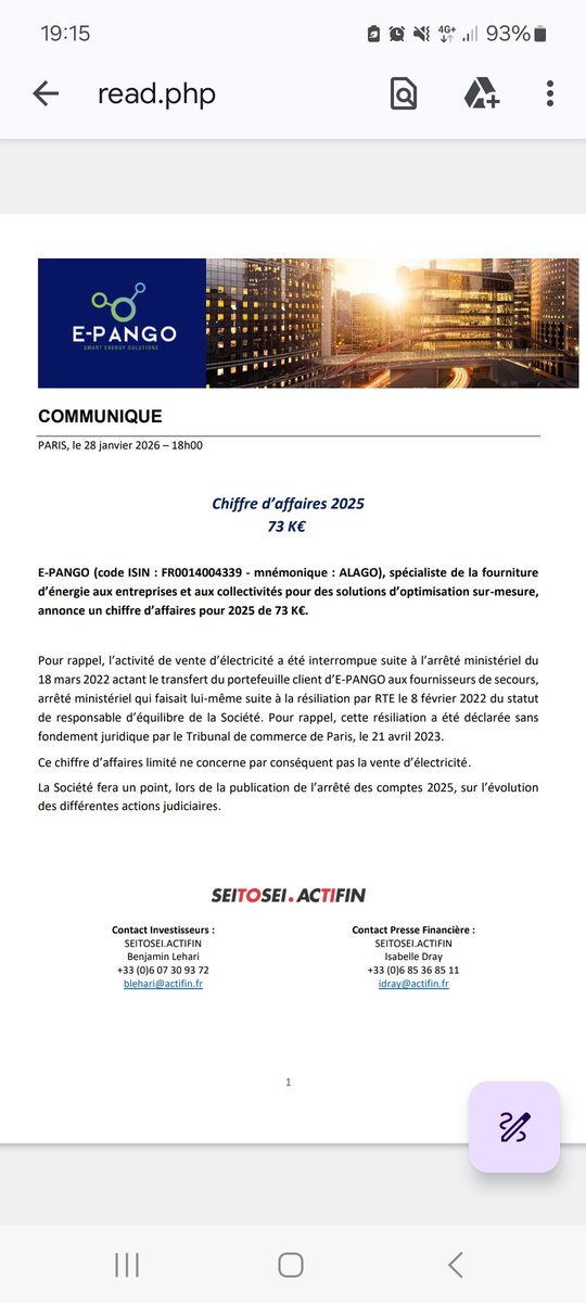 75GeantBleu's tweet image. #epango #boursorama  #zonebourse #abcbourrse #CAC40  
-Soit anticipation ds les tableaux 10 à 14 (post 17 janvier 26)= aie ça va faire mal 
-soit rectification demain sur le C.A