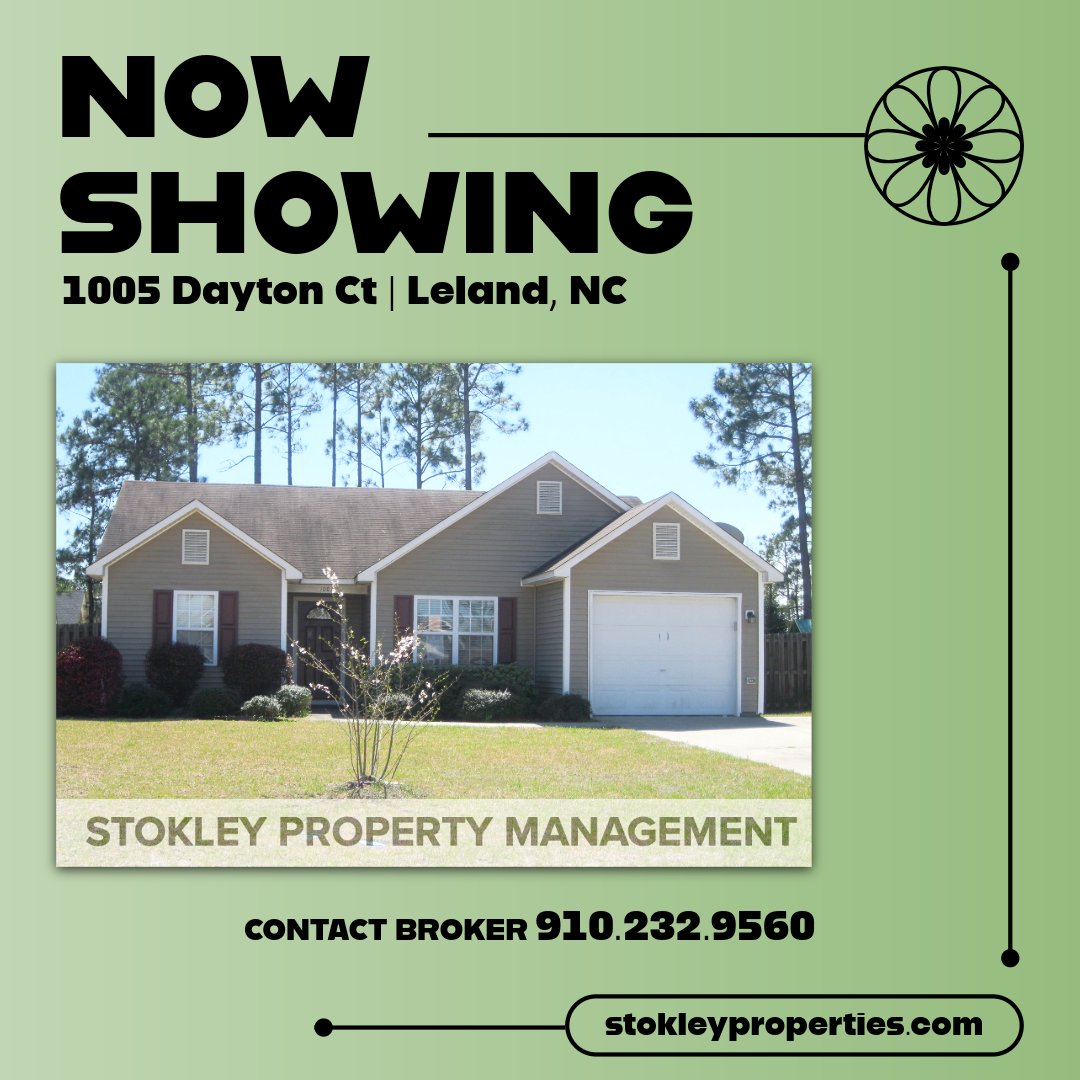 JayStokley's tweet photo. 1005 Dayton Court - Rental - Now Showing! Lovely three-bedroom home in Windsor Park featuring an open floor plan. Call Broker 910-232-9560
Stokley Property Management https://t.co/Sf2LW2QKfD