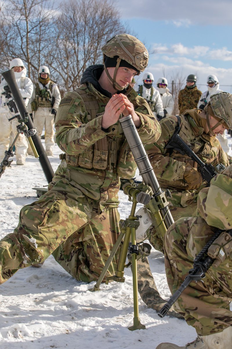 USARPAC's tweet photo. Building interoperability from the ground up.
@USArmy and JGDSF members train together on mortar fire support during North Wind 26 in Hokkaido, Japan.
#NorthWind2026 #NW26 #FreeAndOpenIndoPacific @INDOPACOM @I_Corps #USARJ #USFJ #USJapanAlliance #JGSDF https://t.co/VVL5ldwj1y