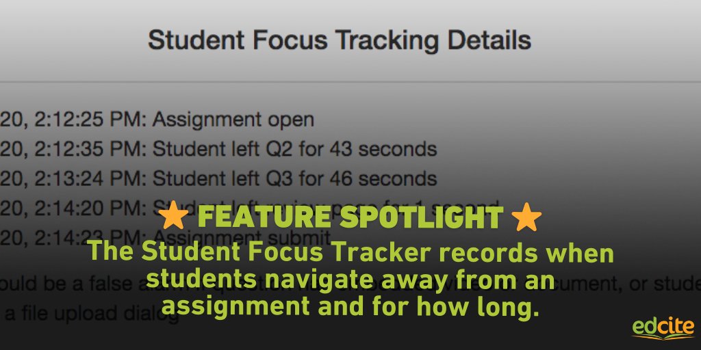 ⭐ Feature Spotlight: The Student Focus Tracker gives teachers visibility into when students leave an assignment and how long they’re away. 

Students are notified up front, and focus data is available after submission, showing time off-task, number of exits, and where students