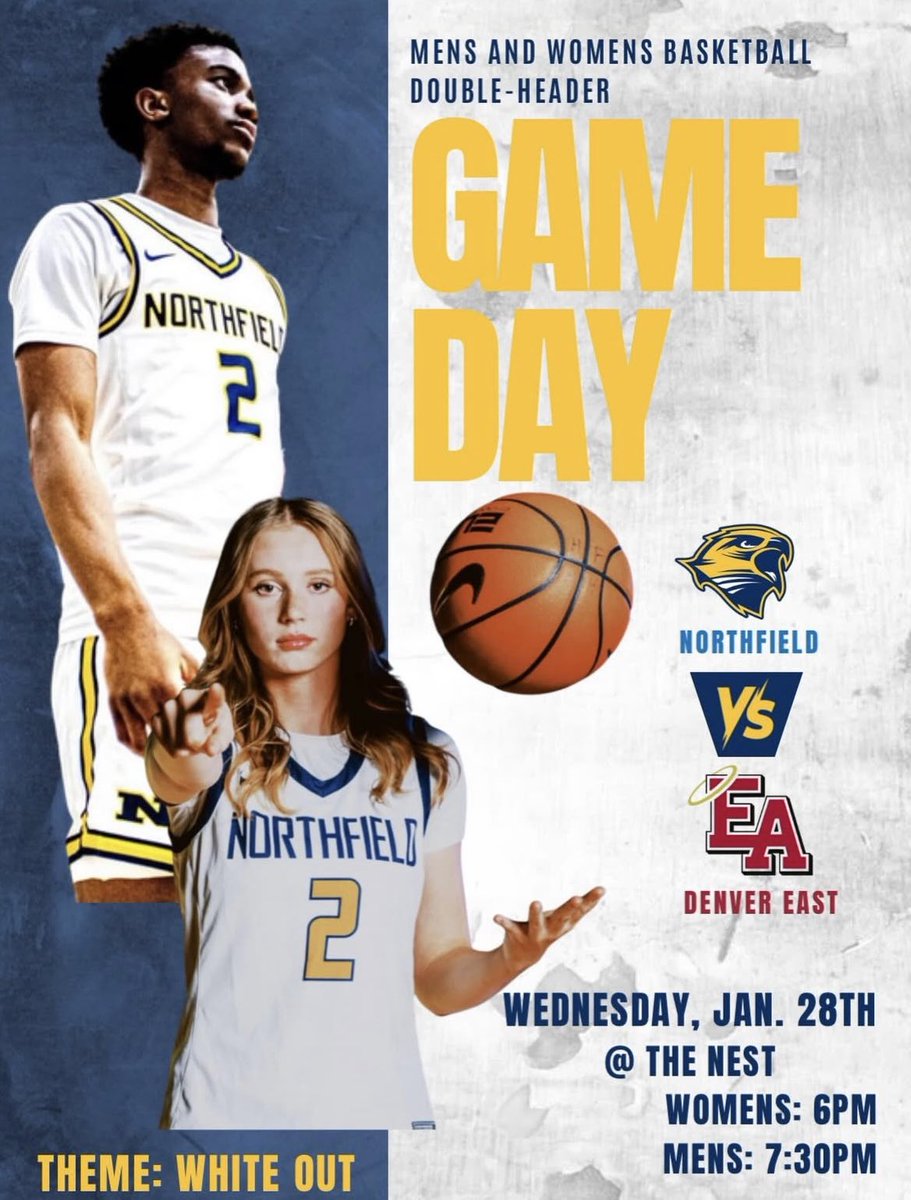 NighthawkHoops's tweet image. GAMEDAY 🏠🏀 
🆚 Denver East HS
🗓️ January 28, 2025
JV BOYS  - 4:30PM
GIRLS VARSITY - 6PM
BOYS VARSITY - 7:30PM
📍THE NEST