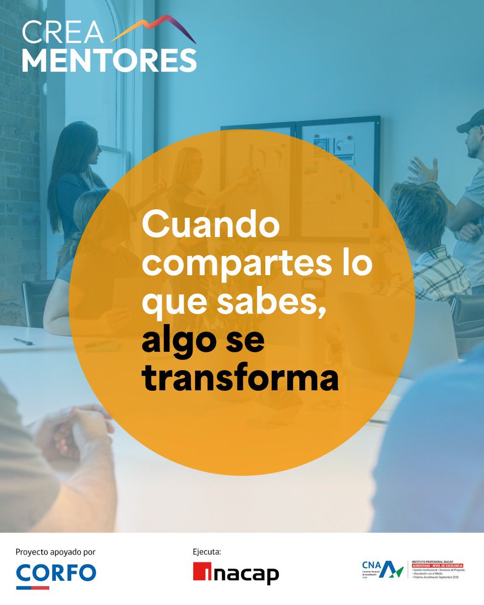 CorfoTarapaca's tweet photo. 📢♻️Mentores M+30♻️
Participa en programa Viraliza Formación de Corfo, ejecutado por Inacap. Hay 40 becas para mentores en emprendimiento dinámico e innovación.
Postulaciones 👉 https://t.co/mZh2s0gbdB 
#Innovación #Emprendimiento #Iquique #Tamarugal #Tarapacá
💪🚀🌎✅ https://t.co/os0LDjjjyt