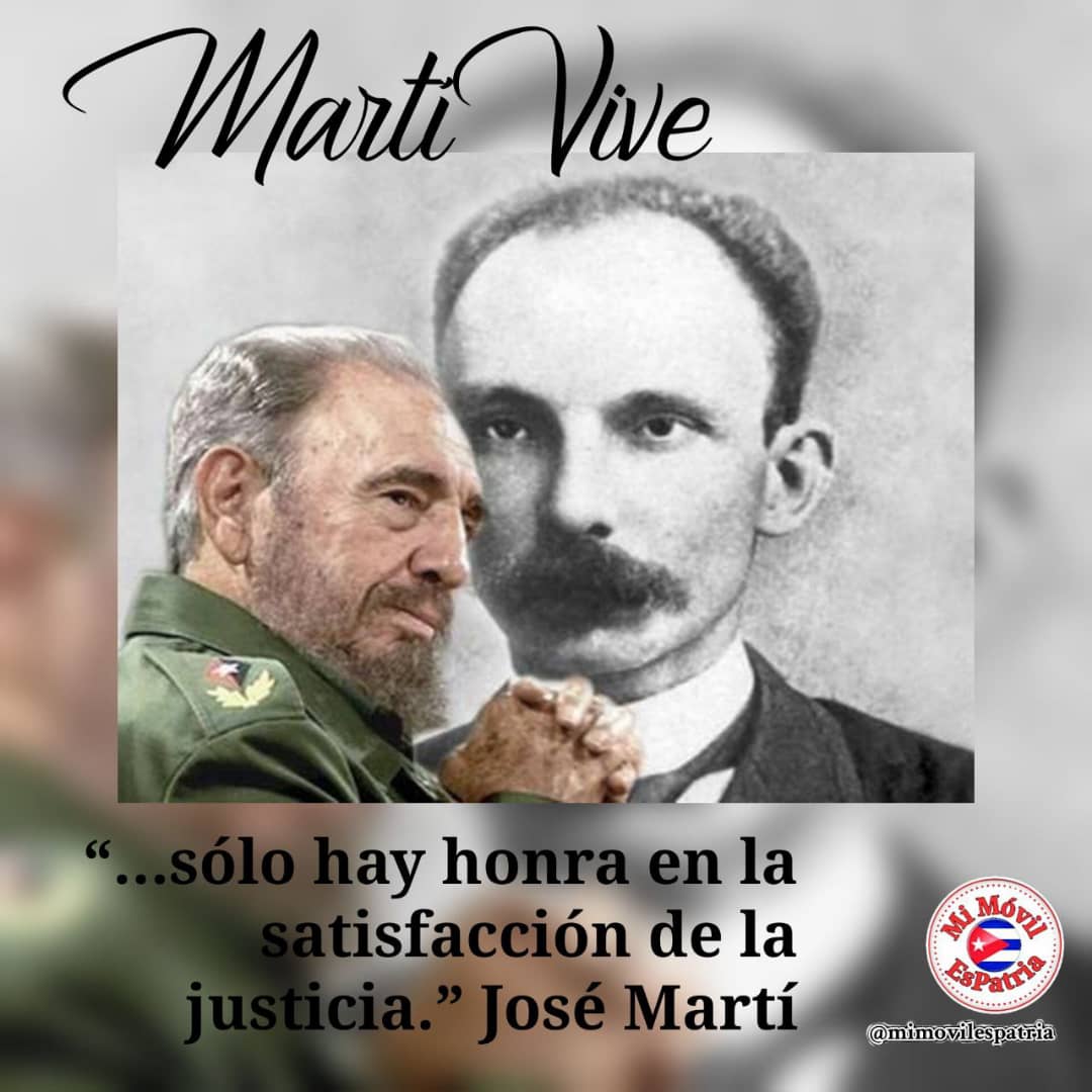 "El amor, madre, a la patria
No es el amor ridículo a la tierra,
Ni a la yerba que pisan nuestras plantas;
Es el odio invencible a quien la oprime,
Es el rencor eterno a quien la ataca (...)"
✍️ José Martí, aniversario 173 de su natalicio. 
#MartiVive