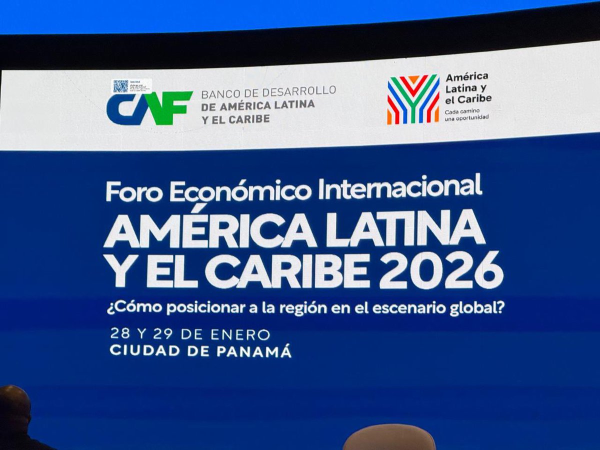 Estoy en Panamá participando en el Foro Económico Internacional América Latina y el Caribe de <a href="/AgendaCAF/">CAF</a>. Un espacio para pensar cómo posicionar a nuestra región en el mundo: una región con talento, innovación y la oportunidad real de convertirse en parte de la solución global.