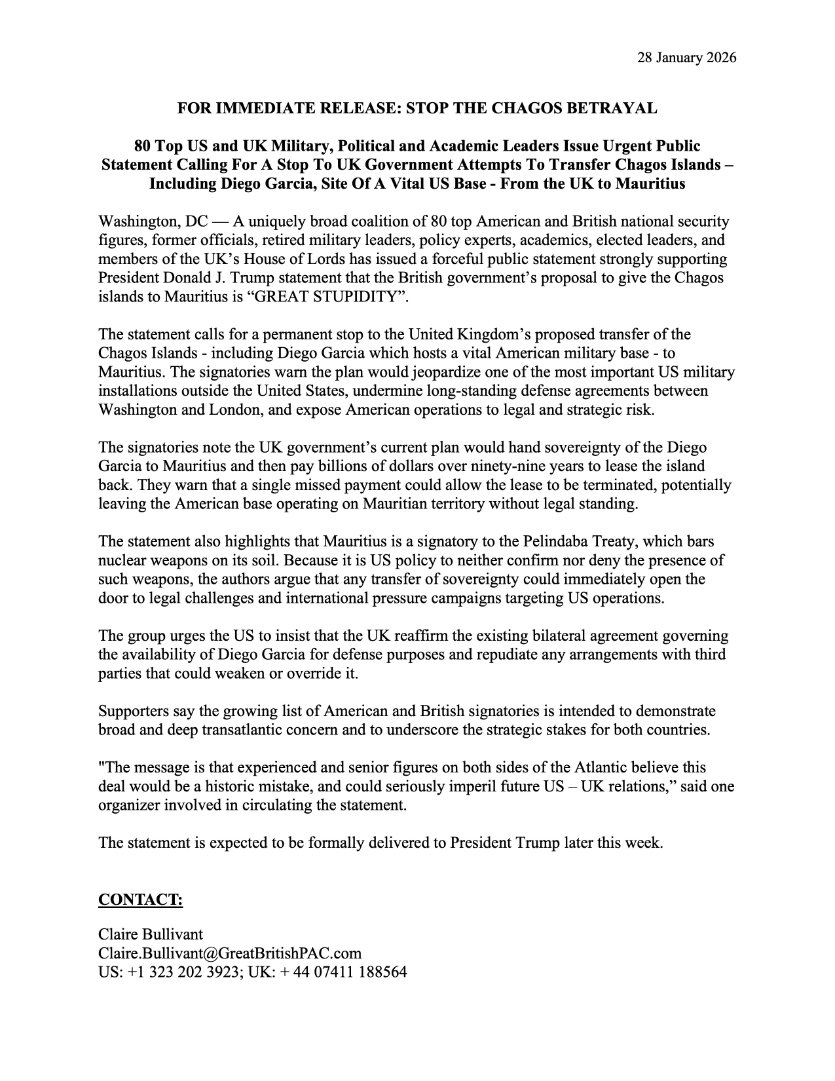 CleoPaskal's tweet image. What do the former UK Defence Secretary, former US Assistant Secretary of Defense, retired Admirals, retired Generals, former NSC staffers, former Congressional Commissioners, politicians from across the British political spectrum, (including Nigel Farage, Sir Iain Duncan Smith,…