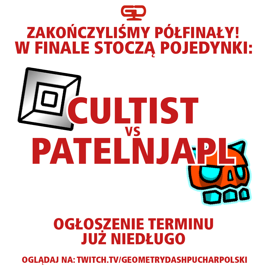 PolZwGD's tweet photo. Wlatujemy ze (SPORO SPÓŹNIONĄ :D) zapowiedzią finału!

Gopso i Kakol skończyli swoją podróż z tą edycją turnieju na ex aequo trzecim miejscu, za razem w finale zmierzą się ze sobą Cultist i PatelnjaPL!

Oczekujcie ogłoszenia z datą pojedynku już niedługo! https://t.co/CdirKEql71