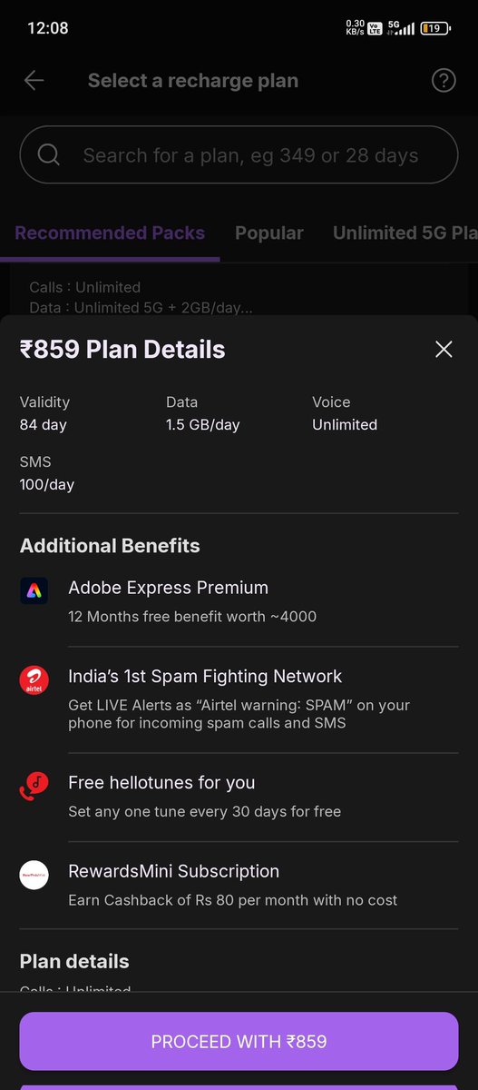 Dekho <a href="/grok/">Grok</a> 

 Same ₹859 recharge, same app, but different benefits 😡
Ek number ko Unlimited 5G + 2GB/day, dusre ko sirf 1.5GB/day!
Yeh kaisa number-based discrimination hai?
Customers ko clear &amp; equal plans chahiye.
<a href="/airtelindia/">airtel India</a> <a href="/TelecomTalk/">TelecomTalk</a>