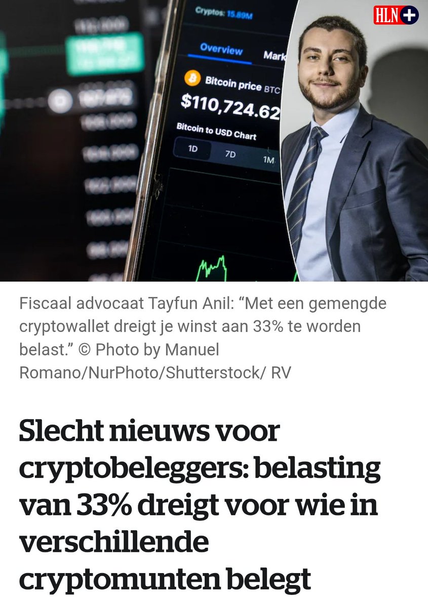 Overgrote meerderheid cryptobeleggers zal onder normaal tarief  meerwaardebelasting vallen