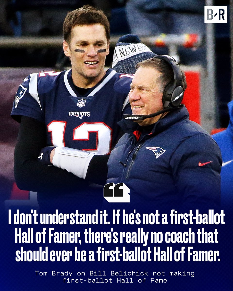 brgridiron's tweet photo. Tom Brady shares his thoughts on Bill Belichick not making the Hall of Fame in his first year of eligibility 😳

Belichick fell short of the 40 out of 50 votes needed for induction into the Hall of Fame https://t.co/Cu2sbJzECz