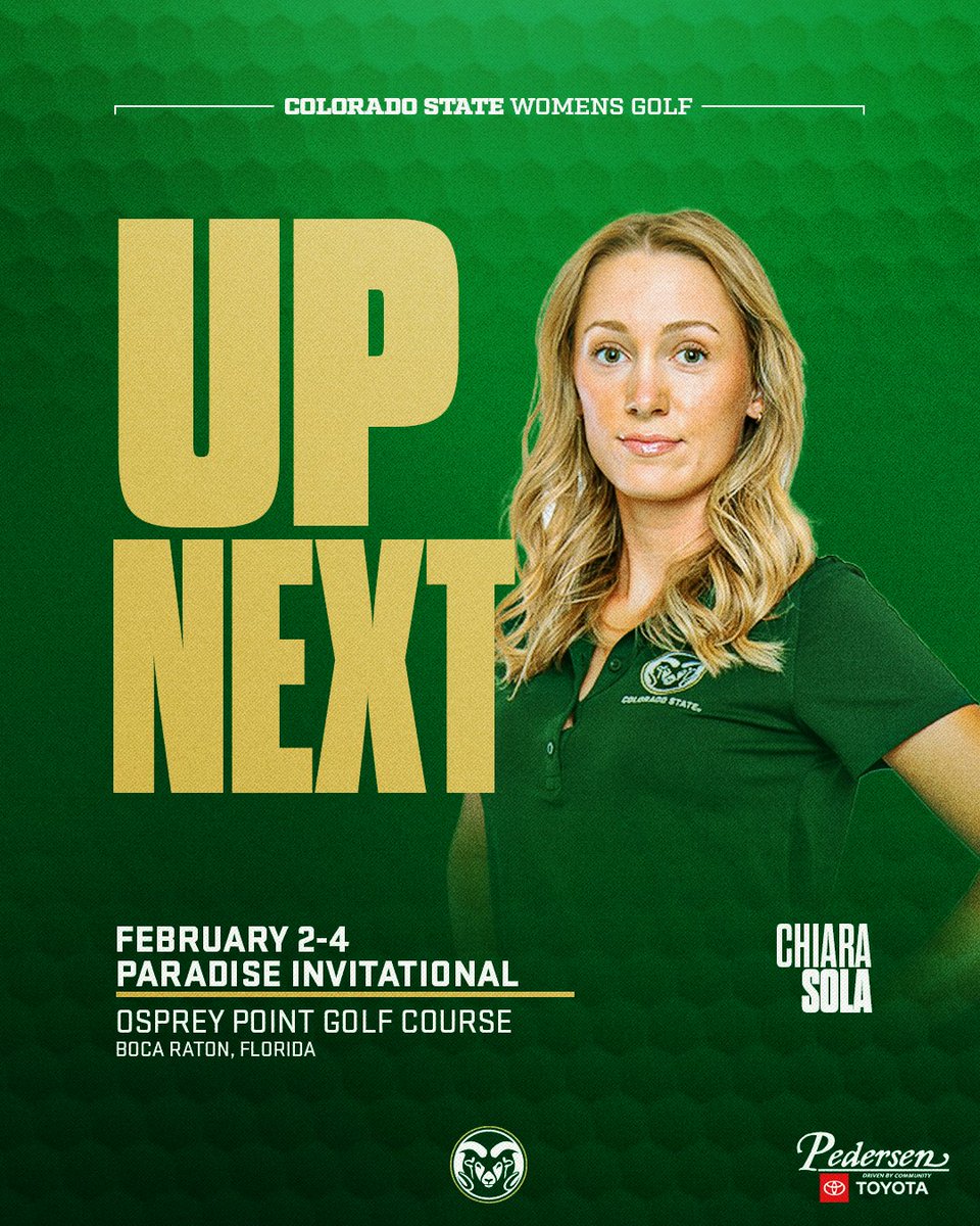 CSUWGolf's tweet image. 𝙐𝙋 𝙉𝙀𝙓𝙏: The Rams are headed to Florida! 🔜

#Relentless X #CSURams