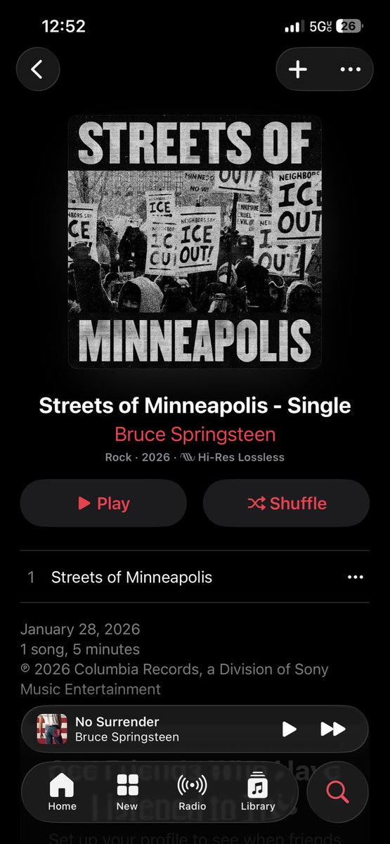 TheUges's tweet image. My favorite musician of all time, Bruce Springsteen, just dropped a song in solidarity with the people of Minneapolis.  They call him The Boss for a reason!