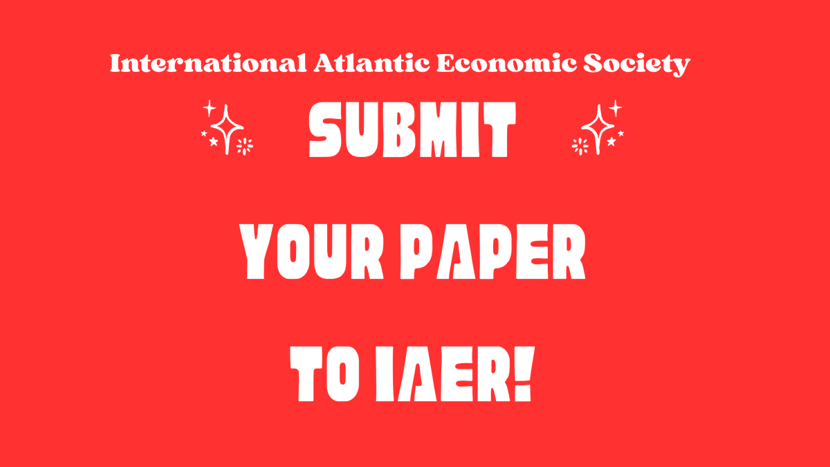Submit your Paper now!

International Advances in Economic Research (IAER) is accepting submissions. 

Policy-relevant papers. Timely review. Global reach.

Submit now: iaes.org/iaer-submissio…

#Econ #Academic #Research #Publishing