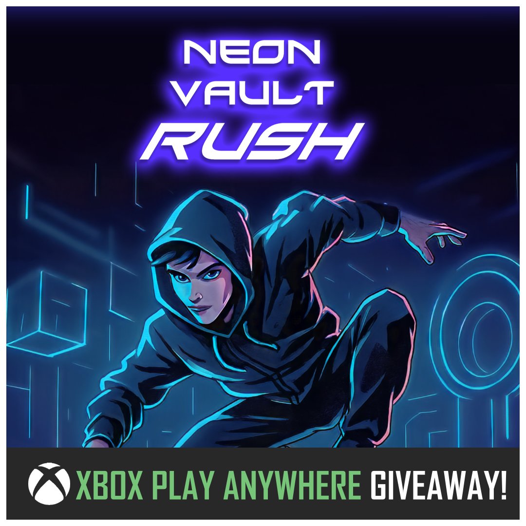 ❗GIVEAWAY❗

Neon Vault Rush is NOW available on #Xbox Play Anywhere! We're giving away a copy!🎉 
🤔How to participate:   
✅Follow us, retweet and like this post.
🎊For every 25 retweets, another winner!    
Valid from 01/28/26 to 02/04/26.