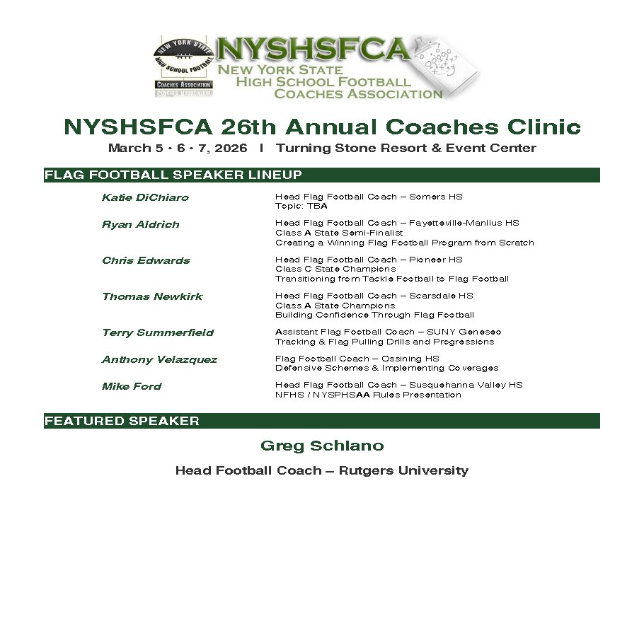 NYS High School Football Coaches Association tweet media