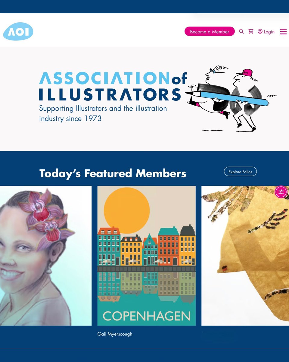 I’m featured on <a href="/theaoi/">The AOI</a> homepage today.
I’ve been a member of The AOI for a while now and I’d recommend it to any illustrator.