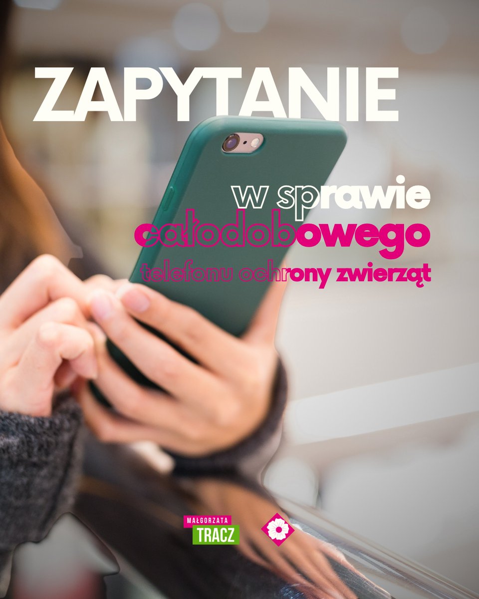 📢 Czas na telefon ochrony zwierząt! 🐾

📄 Wczoraj zwróciłam się do Ministerstwa Rolnictwa i Rozwoju Wsi oraz Ministerstwa Cyfryzacji z zapytaniem w sprawie możliwości utworzenia całodobowej linii telefonicznej do zgłaszania wszelkich sytuacji, gdy zwierzętom dzikim, hodowlanym