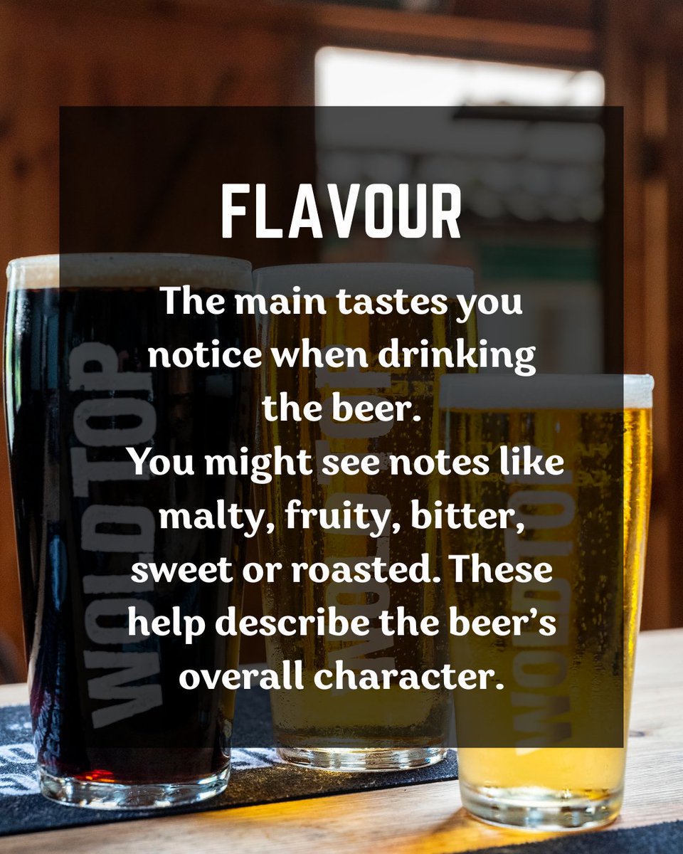 woldtopbrewery's tweet photo. What do tasting notes really mean? 🍺
We’ve broken them down - aroma, flavour, mouthfeel and finish — in our latest carousel.
They’re a guide, not a rulebook.
Swipe through and taste along.
#WoldTopBrewery #BeerEducation #TastingNotes https://t.co/YvRGBpPonz