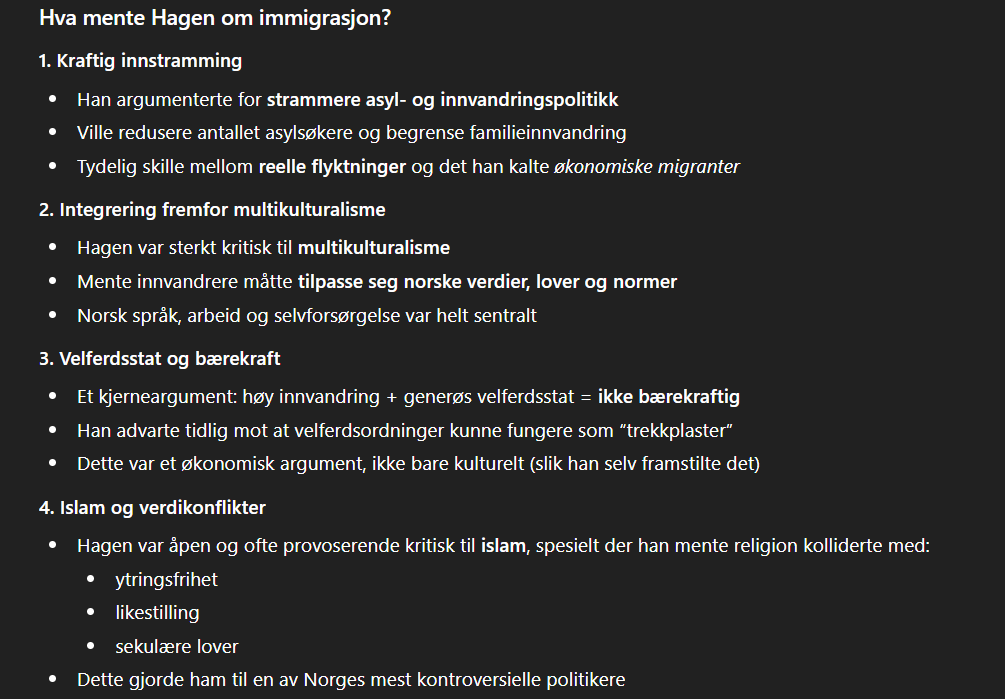 Hvor er Carl I. Hagen når du trenger han?

Han ble ofte kalt rasistisk, gal eller rett og slett en nazi.
Det viser seg at han hadde korrekt på stort sett alle plan. 

Hva om vi gjør den samme sjekken på Brundtland, Jagland, Stoltenberg og Bondevik? 🤷‍♂️🤷‍♂️