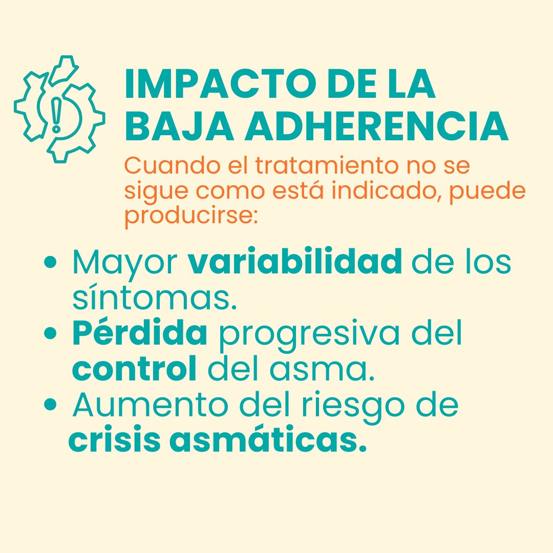 asmapacientes's tweet image. 🤚 La adherencia al tratamiento forma parte del control del #asma.

Seguir el tratamiento tal como ha sido pautado —en dosis, frecuencia y duración— ayuda a mantener la estabilidad de los síntomas y a reducir el riesgo de empeoramientos, incluso cuando no hay cambios evidentes.