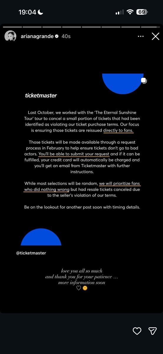 Omg what does this mean???? #eternalsunshinetour @teamariana