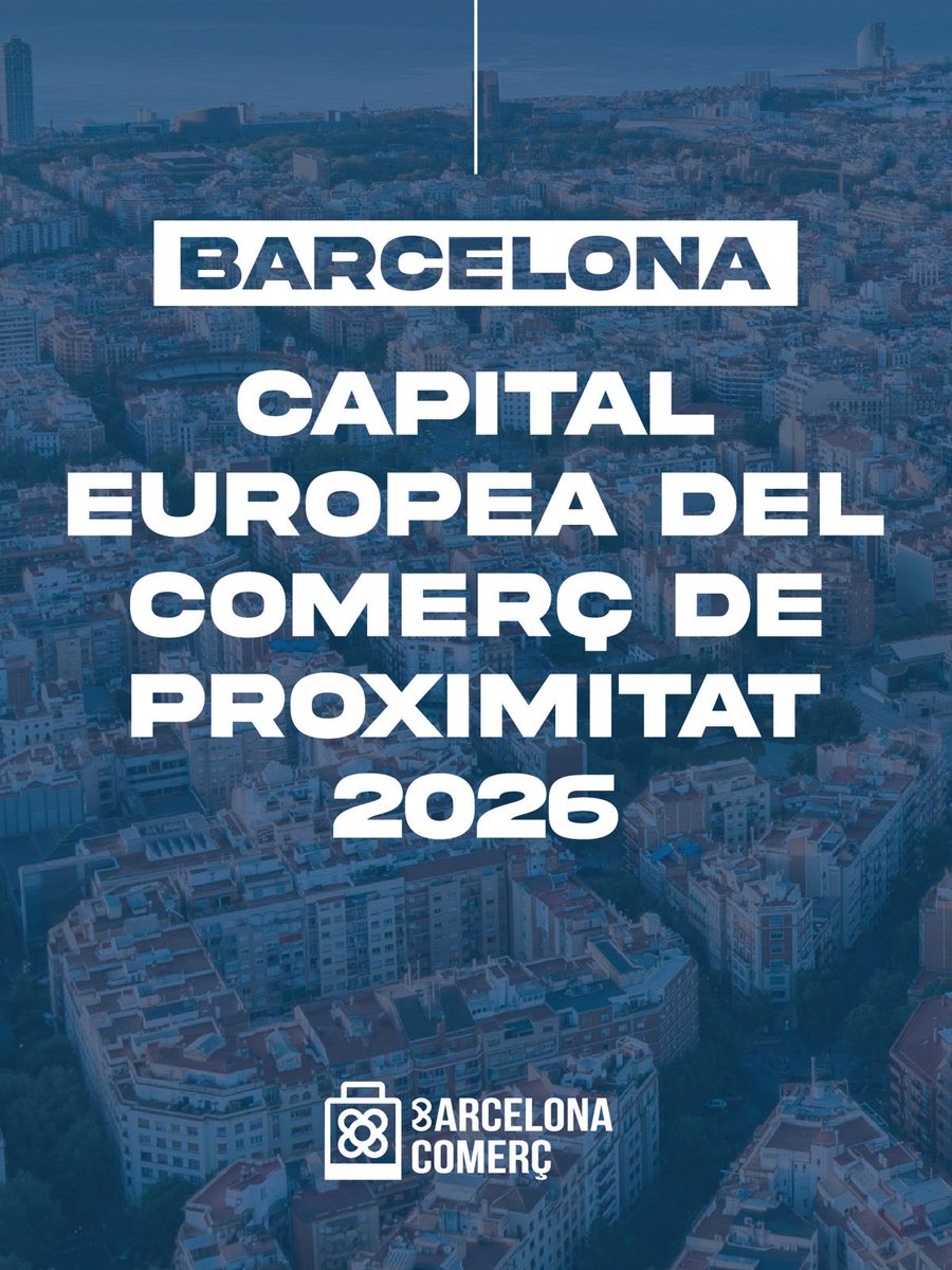 🎉 Barcelona és la Capital Europea del Comerç de Proximitat 2026!

Un reconeixement al model comercial que dona vida als barris i als carrers, i al paper clau del comerç de proximitat en la cohesió social i econòmica de la ciutat.

Enhorabona, Barcelona! 💙