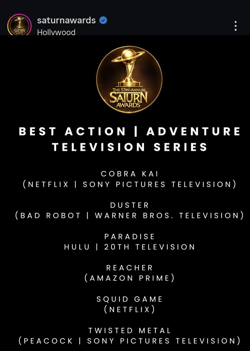 Silversmeasures's tweet photo. The 53rd Saturn award nominations have been announced! #Cobrakai is right up there with the best! ๐ It is already a winner ๐ in my eyes, but the trophy to go with it would be the icing on the cake! #LetsGoBaby ๐ https://t.co/qWhEWINdQe
